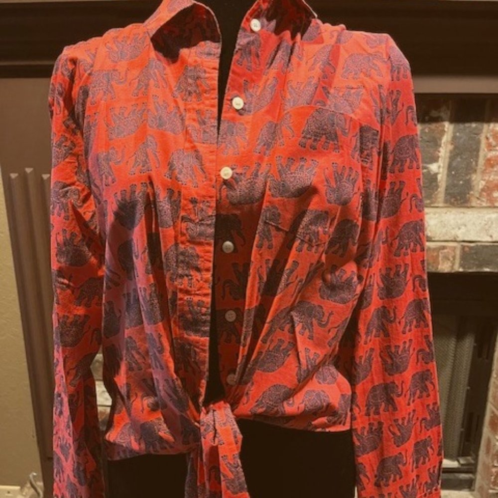 J. Crew Elephant Blouse